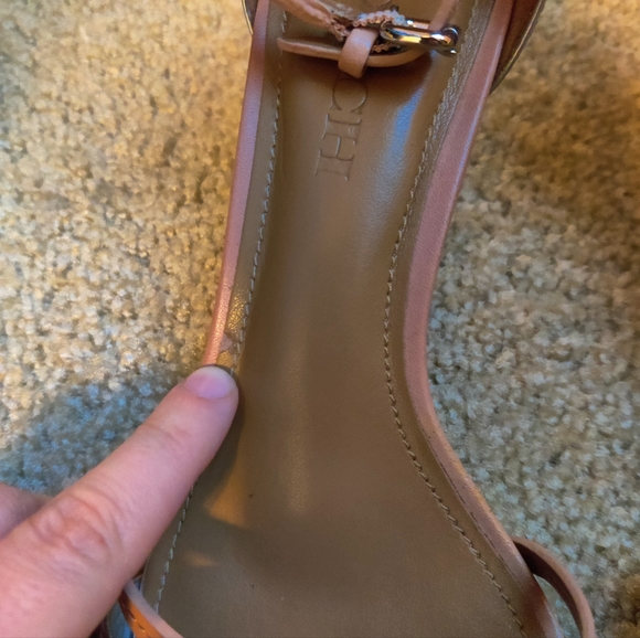 $145 COACH Women's Maxine Beechwood/Silver Calf Leather Sandal US Sz 8 - Picture 6 of 14